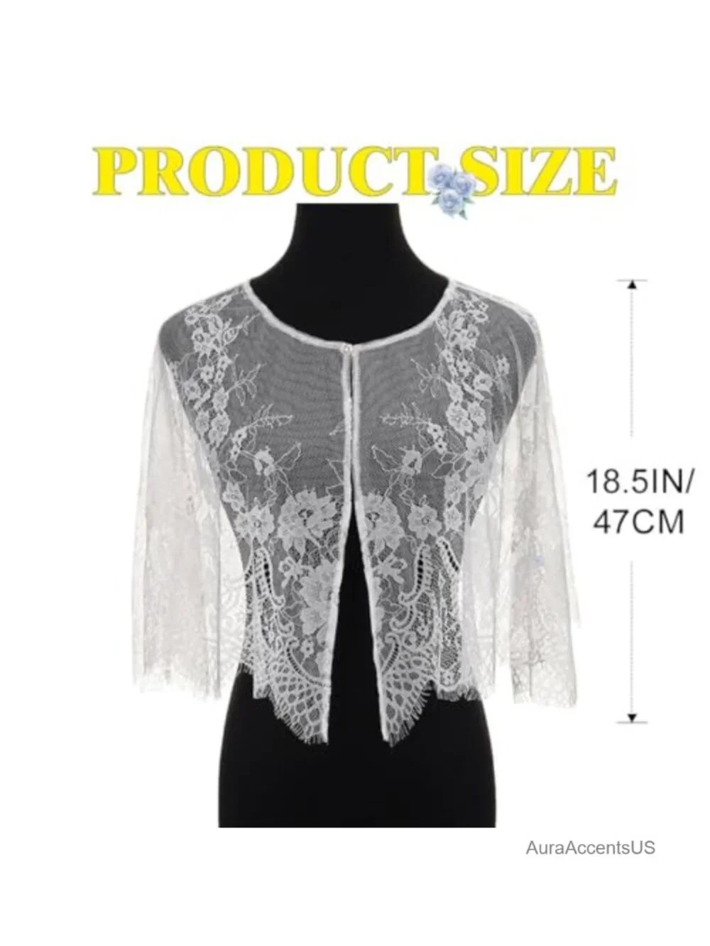 Lace Capelet for Evening Dresses, Floral Wrap Shrug Wedding Bolero
